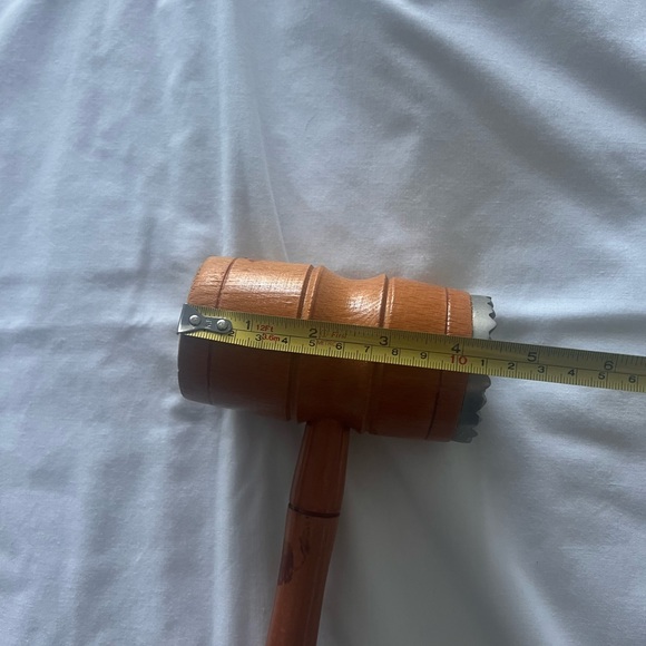 Large Vintage Wooden Meat Tenderizer MALLET 12" LONG - Picture 7 of 10